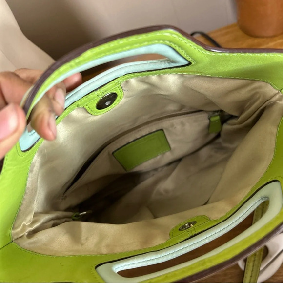 Coach Leather crossbody bag Green And Blue Leather - Picture 6 of 13